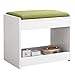 QTQHOME Taboret do makijażu bez pleców z miejscem do przechowywania do salonu, sypialni, ławki na buty, prostokątne krzesło toaletowe z poduszką, drewniany stołek toaletowy - C 48 x 30 x 40 cm