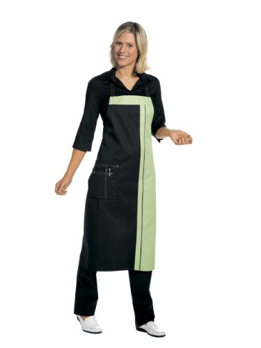 LEIBER Latzschürze - Nackenband stufenlos verstellbar - Länge 100cm (Schwarz/Hellgrün) Schwarz/Hellgrün