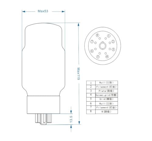 Tubo de vacío KT88PT con parámetros emparejados para alta fidelidad en amplificador 2