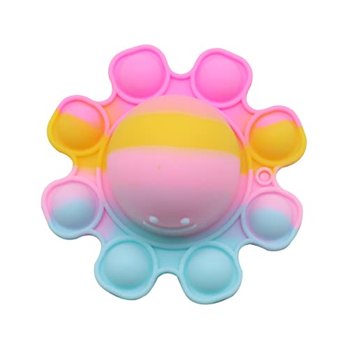 Image of PATPAT Double-Sided Bubble Fidget Toy Simple Dimple Reversible Octopus Colorful Rainbow Tie Dye Silicone Sensory Toys with Keychain Flip Relieve Stress Finger Toys Best Gift for Kids (Random Color)