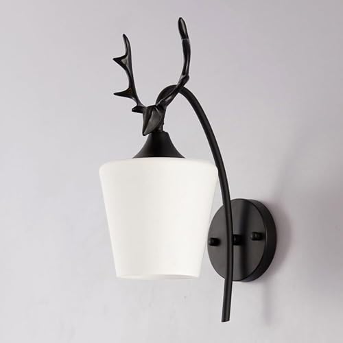 Luminaire de salon design cerf nordique ZR98US et applique murale en verre dépoli pour chambre