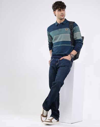 Image of Monte Carlo Men Regular Fit Solid Printed Collar Neck Button Closure Full Sleeve Winter Men T-Shirt (Pack of 1)