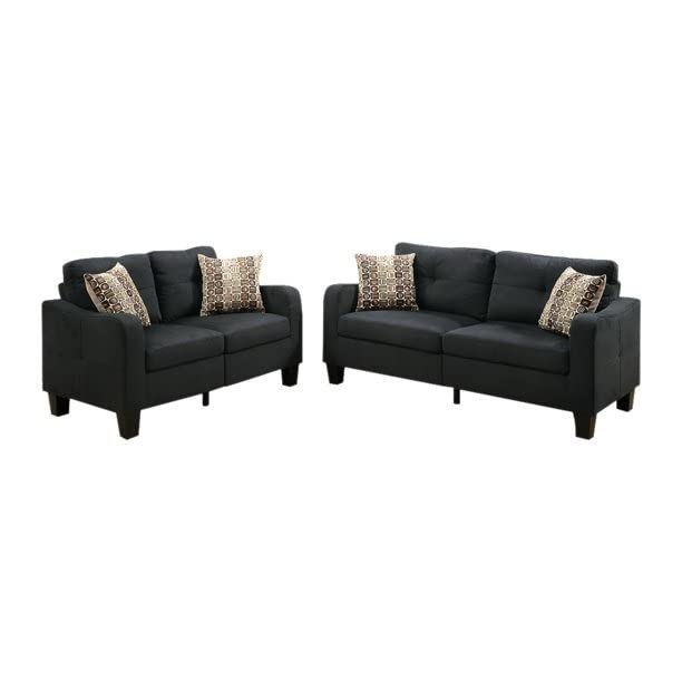 Rubby 2+2 Seater Fabric Sofa Set for Living Room (Dark Grey)-image-34