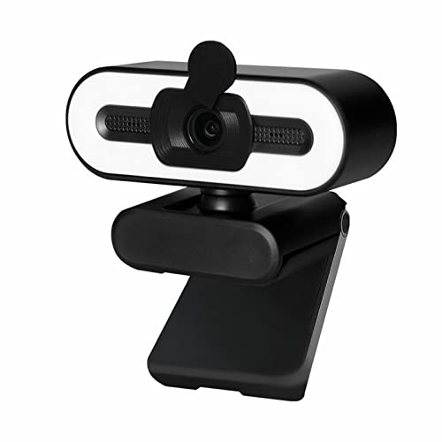 Webcam 4K avec microphone antibruit et éclairage annulaire pour PC