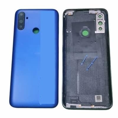 Image of Back Panel Body Back Cover Back Door Panel Compatible for Realme Narzo 10A -Blue (with All Logo)