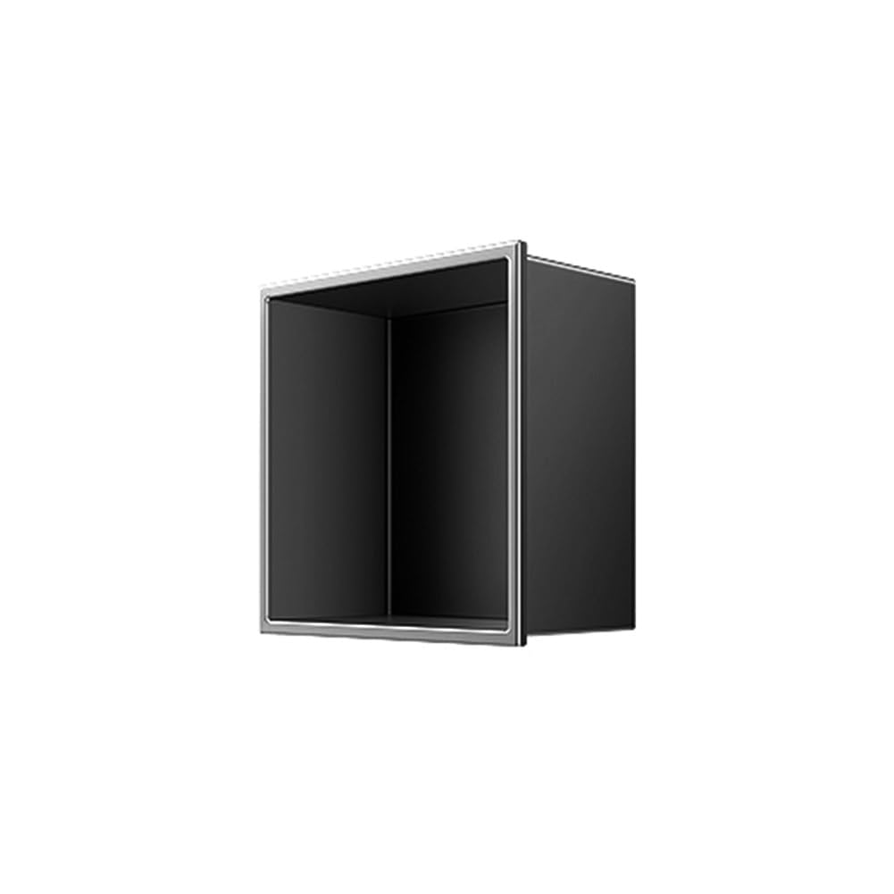 QUSYZD Recessed Shower Niche - Waterproof Stainless Steel Wall Shelf for Bathroom Storage, No Tile Required, Grey 32x32cm & White 120x28x12.5cm, Space-Saving,Black-32x32x12.5cm