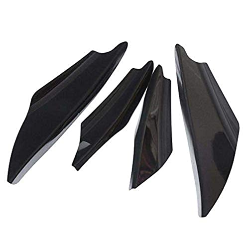 4Pcs/Set Diffuser Shark Fin Kit For Car Spoiler Wing, Auto Parts Car Carbon Fiber Texture Decoration Front Bumper Side Canards Splitter Fins Universal Black #TOP1