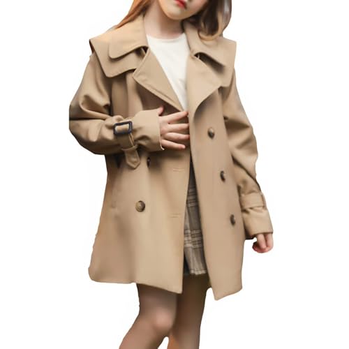 Girls Windreaker Coat Casual Retro Fall Winter Jacket Kids Plaid Style Button Up Long Sleeve Outwear Windproof Tops