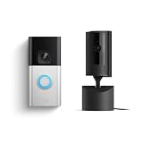 Ring Pan-Tilt Indoor Cam, Black with Ring Battery Doorbell Pro, Satin Nickel