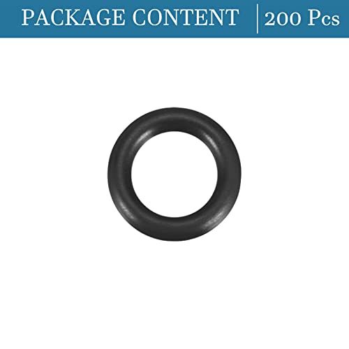 QUARKZMAN 200 Stücke Nitrilgummi Gummiringe Reparatur Dichtring 10mm x 6mm x 2mm für Wasserhahn Klempner Reparatur Dichtung Verbindung, Schwarz