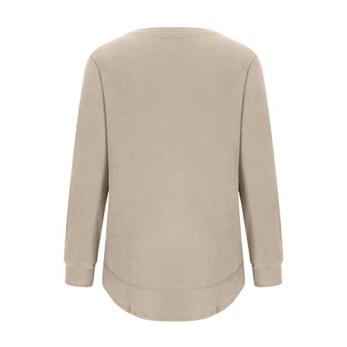 PBNBP Women's Loose Fit Shirts Pullover Fall Winter Crewneck Sweatshirts Stretchy Solid Color Long Sleeve Soft Comfy Shirts4