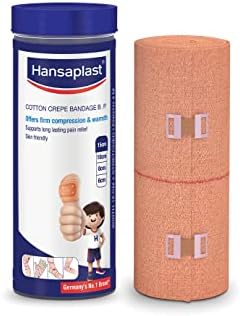 Hansaplast Soft Cotton Pain Relief Crepe Bandage Pack of 1 (15CMx4MTR), Beige