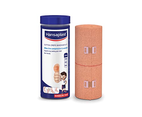 Hansaplast Soft Cotton Pain Relief Crepe Bandage Pack of 1 (15CMx4MTR), Beige