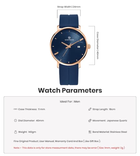 Image of Analog Watch for Men with Silicone Band | Magnetic Lock Strap | Japanese Quartz Movement | Water Resistant | Formal & Casual Wristwatch Gift