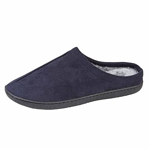 Zedzzz Mens Alex Centre Seam Mule Slipper - Navy - UK10