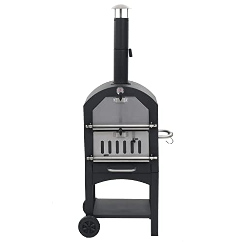 Vidaxl - Horno De Pizza Exterior Carbón De Arcilla Refractaria - Negro En Oferta Vidaxl Horno Pizza Exterior Carbón Arcilla Refractaria Con Ahumador Barbacoa