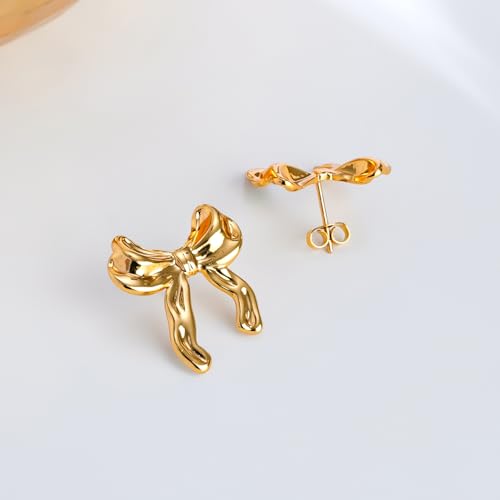 Image of Rubans Demi Fine Stainless Steel Stud Earrings Daily Gift for Women & Girls
