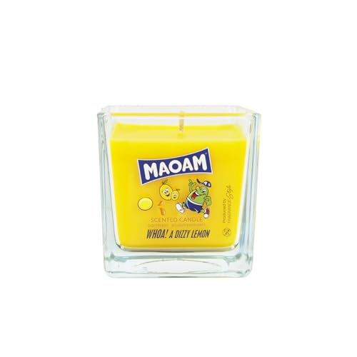 Maoam Dizzy Lemon Bougie parfumée au citron - Cire de qualité supérieure et longue durée de combustion - Idée cadeau pour petite amie, famille (200 g)