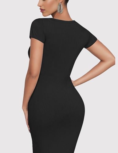 Buauty Women Bodycon Dresses Ribbed Maxi Dresses Basic Summer Casual Long Dress Black Wedding Guest Dress Formal Party2