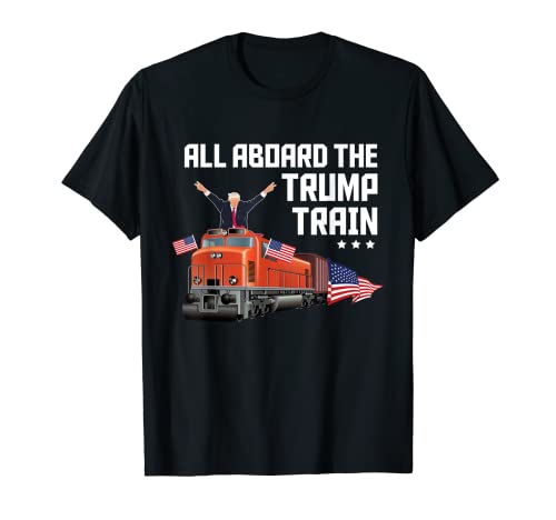 Tutti a bordo The Trump Train America Patriot Trump Supporter Maglietta