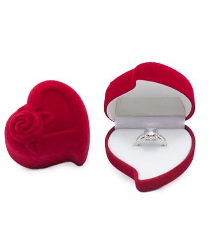 指輪ケース リングケース ジュエリーボックス ハート ローズ リングボックス ジュエリーボックス かわいい おしゃれ バラ リング用 指輪用 婚約指輪 ブライダル プロポーズ ジュエリー収納 記念日プレゼント ring-case