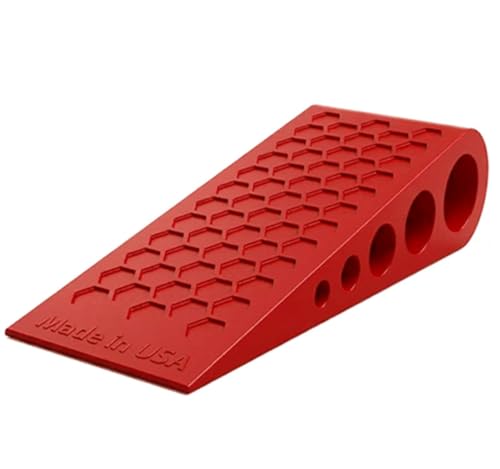 Image of Door Stoppers Red for Bottom of Door Premium Floor Rubber Door Stop Wedge Made in USA Heavy Duty Honeycomb Design for Carpet, Tile, Ideal for Home, School, Commercial