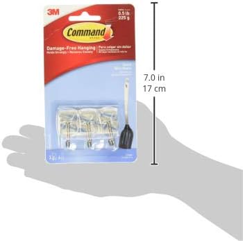 Command Small Clear Wire Hooks with Clear Strips, 3 ea (2 Pack)
