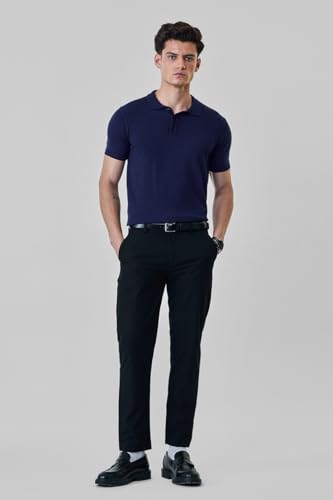 Image of SNITCH Men Chinos | Slim Fit Mid Rise Solid Pattern | Cotton Blend with Medium Stretch & Smooth Texture | Button & Zip Closure for Casual & Street Wear
