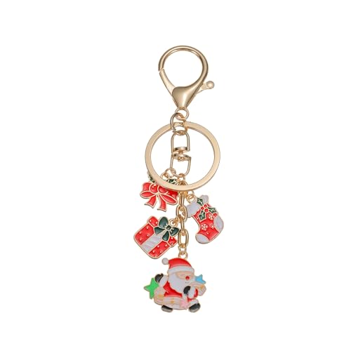 Semneroy Christmas Keychain Charms Accessories, Xmas Socks Santa Claus Keychain