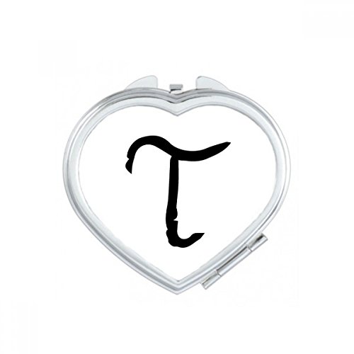 Miroir compact alphabet grec sigma silhouette coeur maquillage de poche - 2