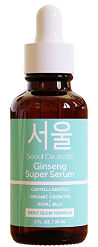 Korean Skin Care Ginseng Hydrating Serum â€“ Korean Beauty Skincare Green Tea Glow Serum â€“ K Beauty Skin Care Contains Centella Asiatica + Green Tea + Royal Jelly Kbeauty Antioxidant Wrinkle Serum 1oz