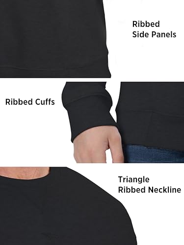 DITOK Mens Athletic Fleece Crewneck Sweatshirt Cotton-Blend Long Sleeve Casual Pullover Loose Fit Workout Sweat Shirts4