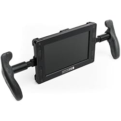 SmallHD Lightweight Black Rubber Monitor Handles with Adjustable Neoprene Neck Strap | Anti-spin rubber handles with neoprene neck strap for monitor support, handheld filming and field monitoring