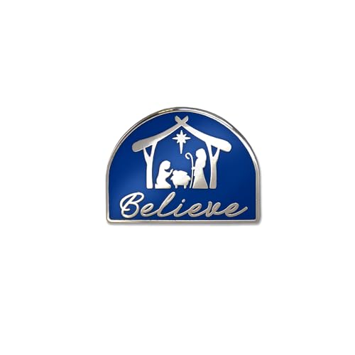Broche en émail crèche de Noël Believe Lifebeats pour costume et veste fête