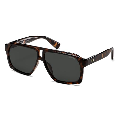 Image of SOJOS Trendy Polarized Aviator Sunglasses for Women Men,Fashion Square Aviators Shades Vintage Style UV400 Protected SJ2699