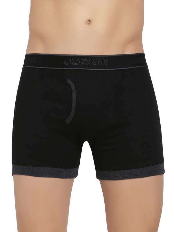 Jockey1017 Men's Super Combed Cotton Rib Solid Boxer Brief with Stay Fresh Properties