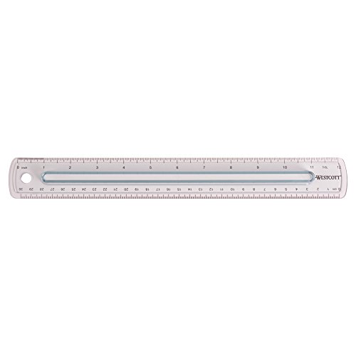 Westcott Finger Grip Ruler, Smoke Plastic, Inches And Metric, 12-Inch (00402) #TOP1