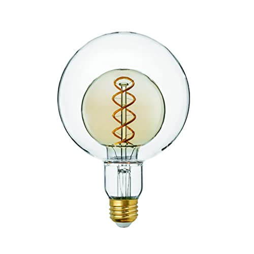 SD LUX DIMMABLE LED Bulb Vintage Globe Bulb Decorative Light G125 E27 6W 400LM(60W Equivalent) ES 2700K Warm White, 1 PC (Amber)