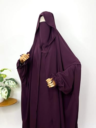 Image of NAZNEEN Saudi Jilbab Full Length and Noise Pc MATT NIDA Fabric with extra panel to cover face
