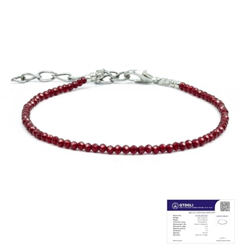 Tobillera granate para mujer joyeria espiritual con piedra de valor