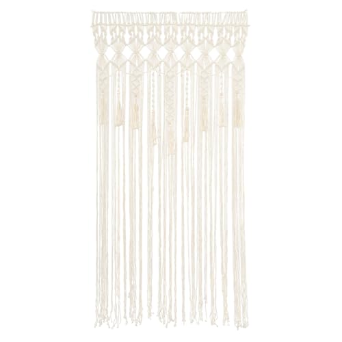 Shinpeed Boheme - Cortina de puerta trenzada a mano, 105 x 180 cm, macramé, cortina de algodón para casa, restaurante, boda, decoración