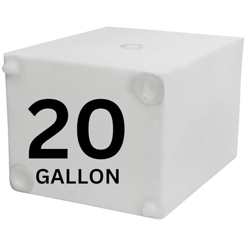 Ameri-Kart 20 Gallon RV Fresh Water Tank, Potable Water Storage Tank for Drinking, Cooking, Cleaning, Showering, for Campers, Trailers, Motorhomes, RVs, Cube Shape, 21' x 17' x 14' (WT-5546)