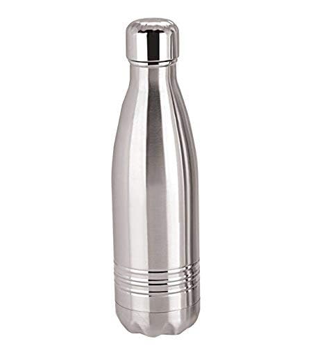 Miracle Solutions 24 Hours Hot & Cold Flask Water Bottle with Copper Coating Inside & Fabricated 18/8 Stainless Steel Outside, Stainless Steel Water Bottle for Daily Use, 1000 Ml with Pouch, Silver