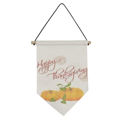 Drapeau Thanksgiving en toile suspendre motif citrouille décoration automne maison