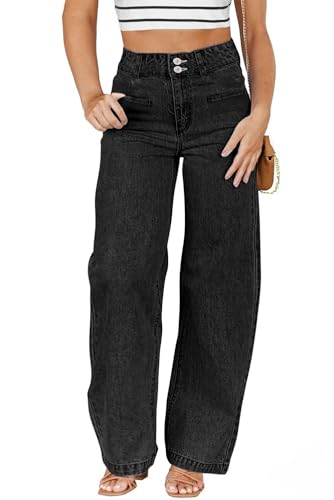 Eytino Plus Size Jeans,High Waisted Straight Leg Wide Leg Loose