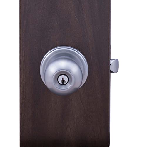 Copper Creek Bk2040Ss-3 Ball Door Knob, Keyed Entry Function, 3 Pack, In Satin Stainless #TOP1