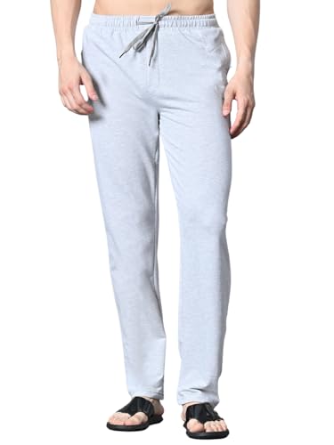 Image of FITINC Regular Fit Cotton Lower Trackpant for Men with Zipper Pockets