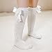 POLG Toddler Baby Girls Solid Knee-High Socks Kids Girl Mid-Calf Length Princess Sock Fashion Warmer Bow Stockings (Beige, 3-5 Years)