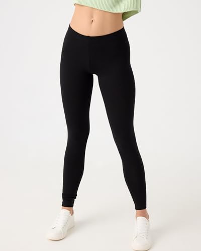 Inside Leggings para Mujer en color negro de algodón elástico 2