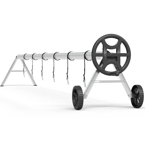 Heavy-Duty Aluminum Solar Cover Reel for Inground Pools - Upgraded Bearings for Smooth Operation, Rust-Resistant(21FT)